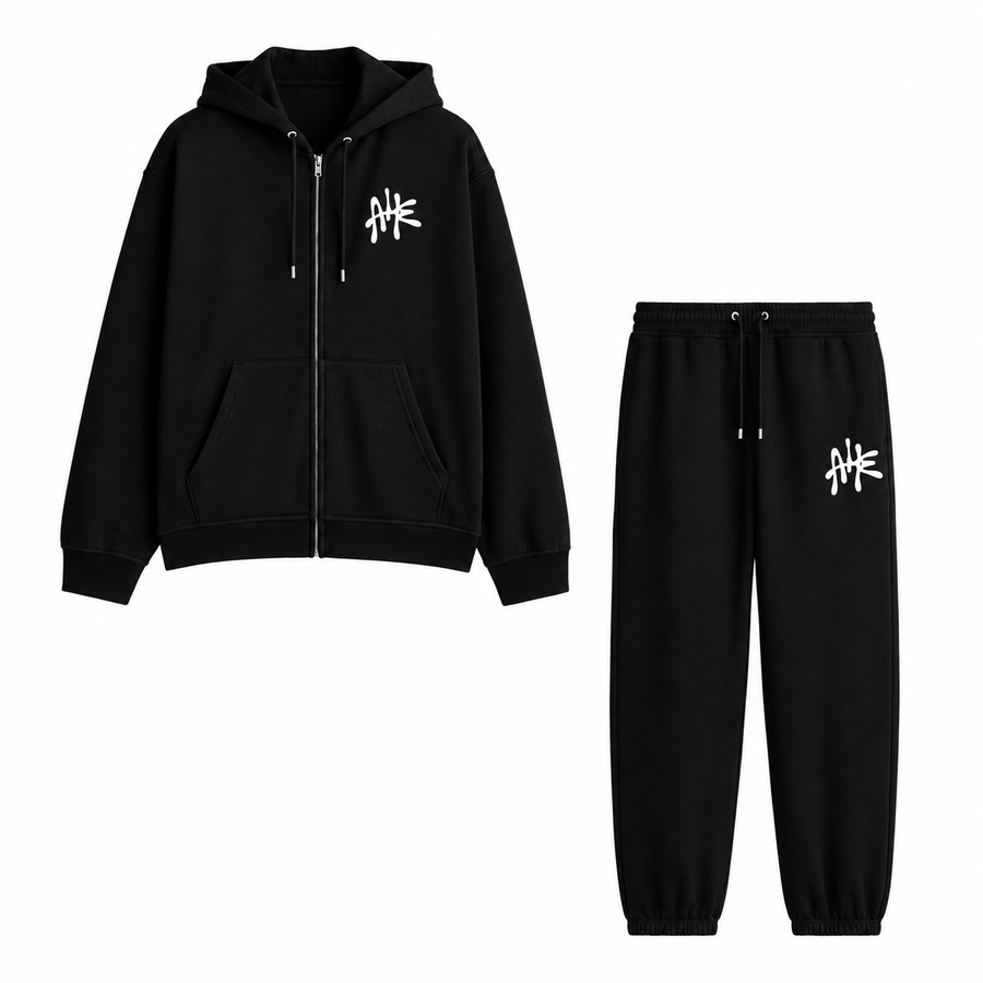 Black Full Set — Zip Up + Sweatpants
