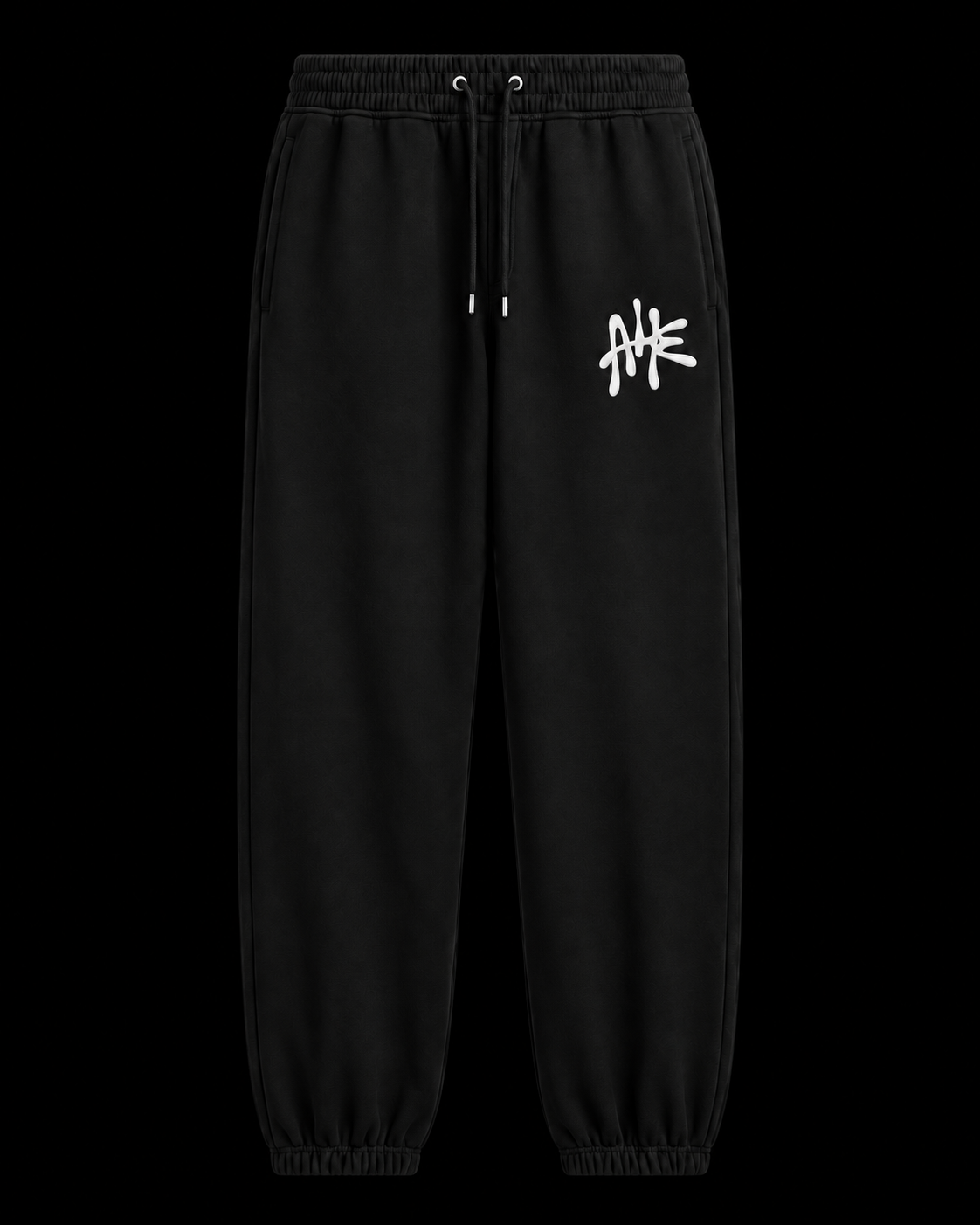Sweat pants - Black - Front Embroidery