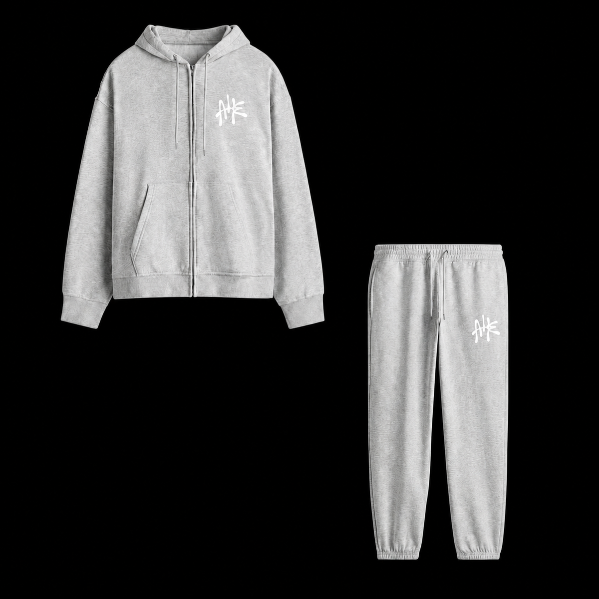 Heather Grey Full Set — Zip Up + Sweatpants