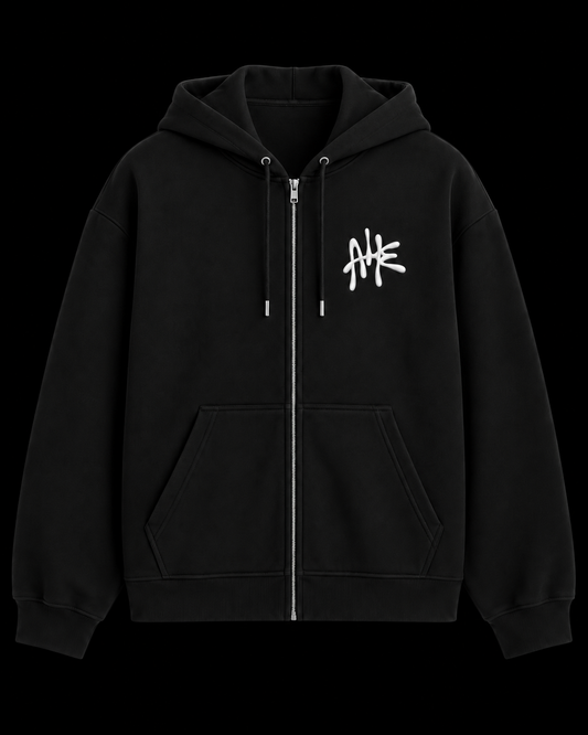 ZIP UP - Black - Front Embroidery